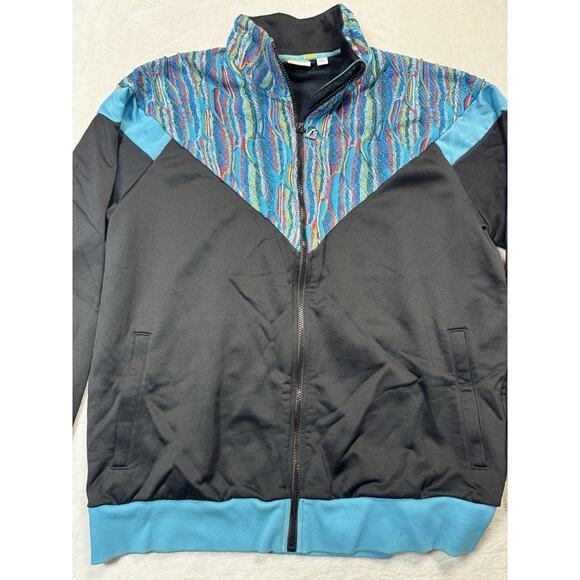 Puma x Coogi Track Jacket Men’s XL Black Blue Knit Panel Retro Streetwear Collab - Picture 3 of 10